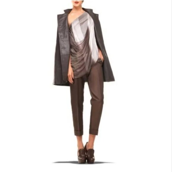 NEW LEON MAX Women's Genuine Leather Jacket With Cape S28/80 - Picture 3 of 6